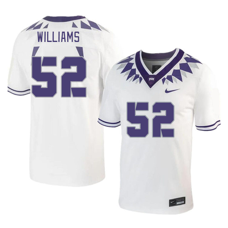 Men #52 Damonic Williams TCU Horned Frogs 2023 College Footbal Jerseys Stitched-White - Click Image to Close